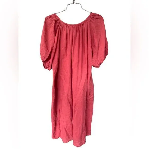 SUNDRY Bubble Sleeve Maxi Dress in Dark Jam - Picture 6 of 7